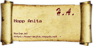 Hopp Anita névjegykártya